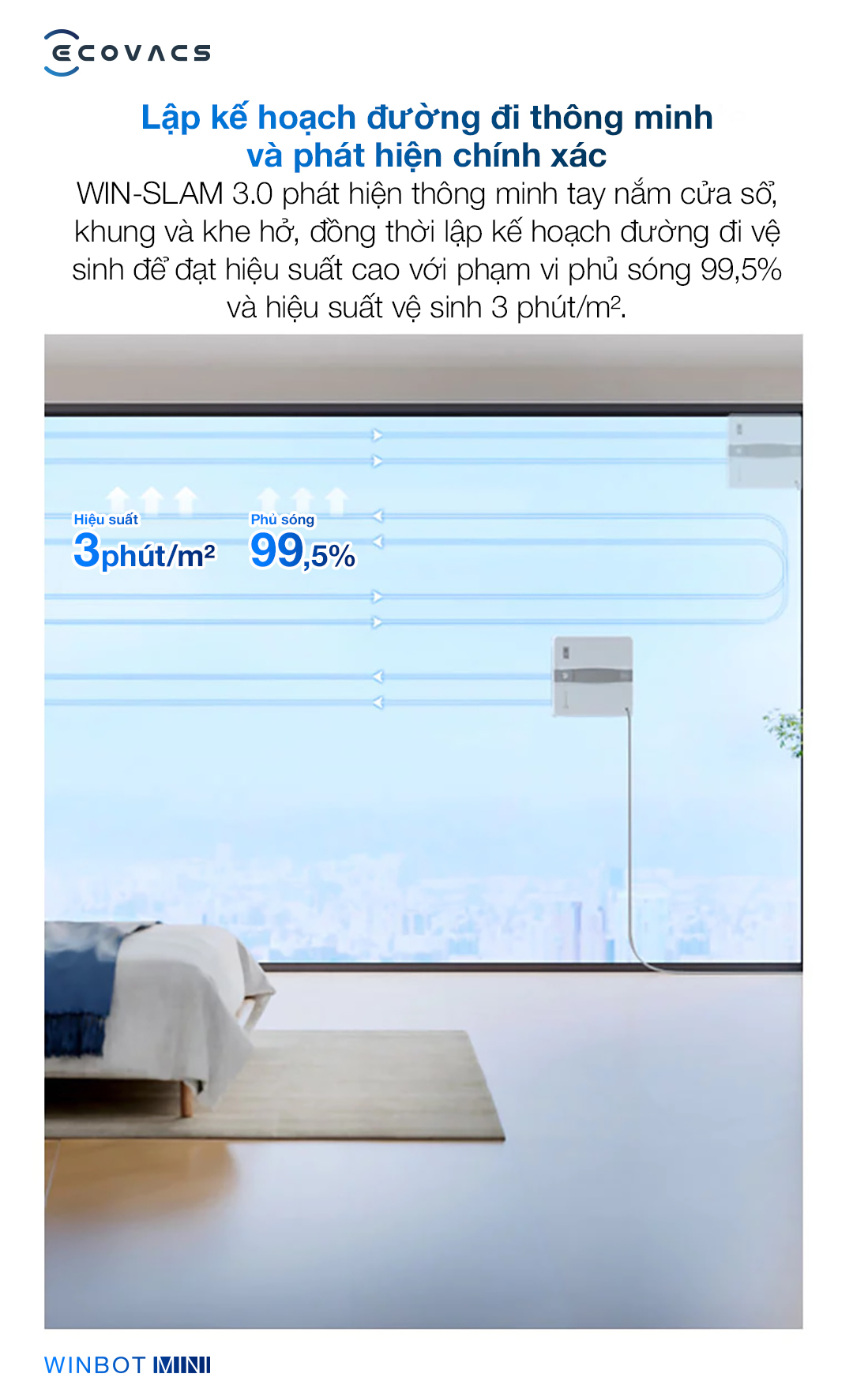 Robot lau kính Ecovacs Winbot Mini - Ảnh 8