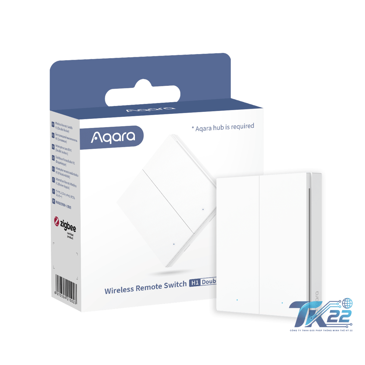 Công tắc không dây Aqara H1 màu trắng nhìn từ phía trước