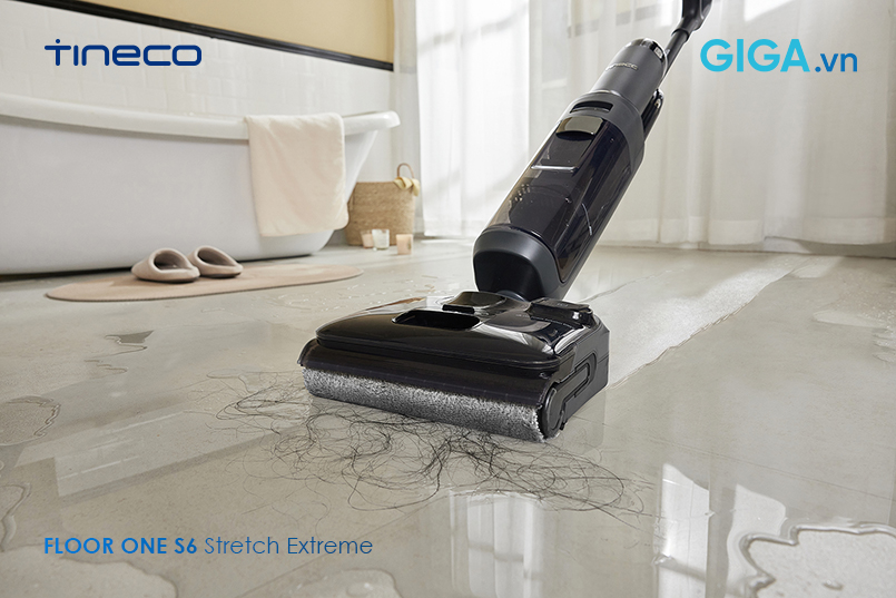 Công nghệ chống tóc rối DualBlock tiên tiến trên máy hút bụi lau sàn FLOOR ONE S6 Stretch Extreme cho hiệu quả làm sạch tối ưu.