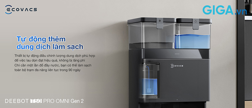 DEEBOT T50 PRO OMNI Gen 2 tự động thêm dung dịch làm sạch