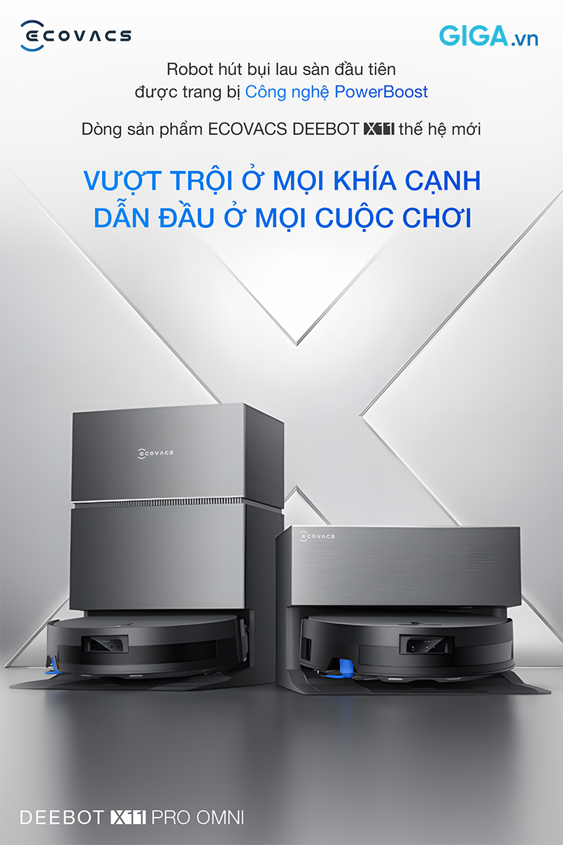 Robot hút bụi lau nhà Ecovacs DEEBOT X11 Pro Omni đột phá trong công nghệ làm sạch, hiệu suất vượt trội