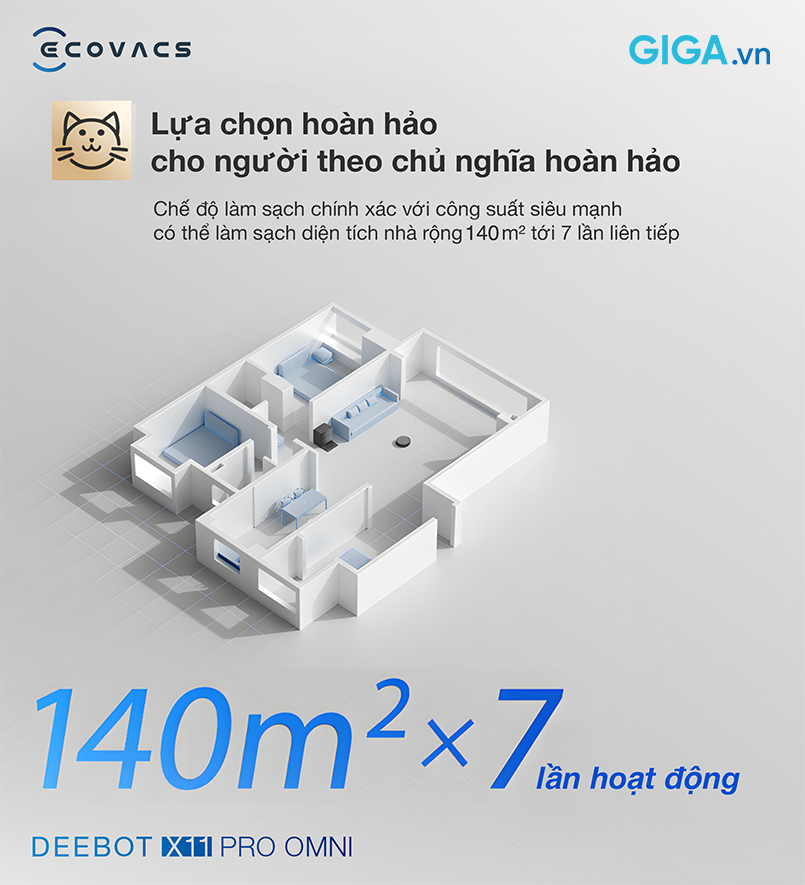 Robot hút bụi lau nhà DEEBOT X11 Pro Omni tiên phong với công nghệ PowerBoost vận hành liên tục, không gián đoạn.
