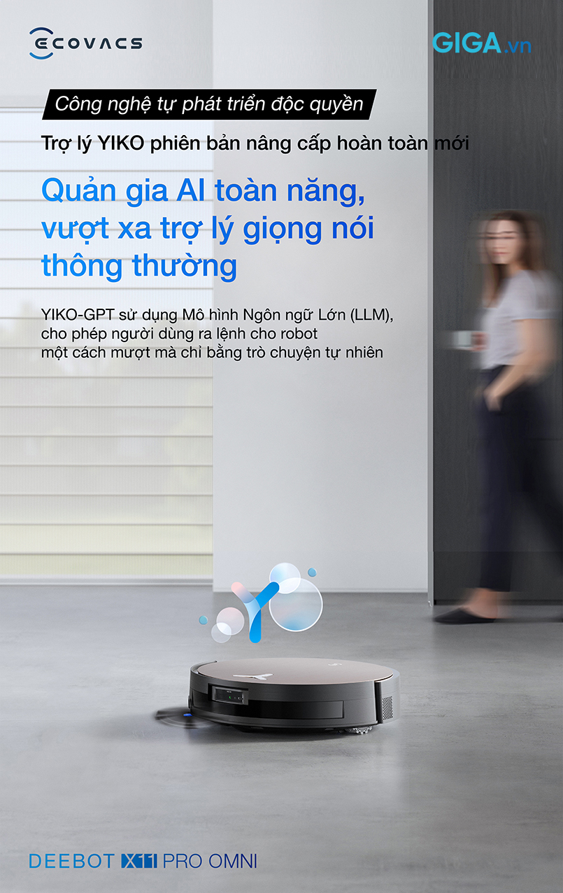 Ecovacs DEEBOT X11 Pro Omni với trợ lý AGENT YIKO còn chủ động dự đoán nhu cầu làm sạch, tinh chỉnh các thiết lập quan trọng